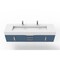 Castello Usa Nile 72" Wall Mounted  Blue Vanity With White Top And  Brushed Nickel Handles CB-MC-72BLU-BN-2053-WH - alternate 4